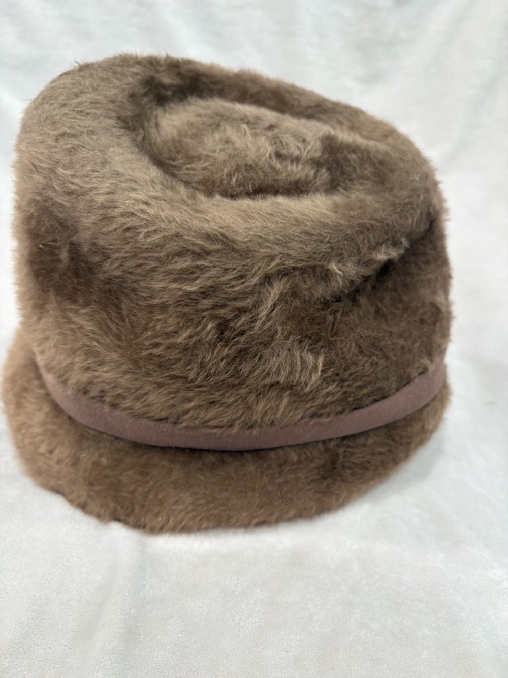 Rare Vintage imported fur Bucket Hat With Feather Inside Felt Size Medium - Picture 4 of 9